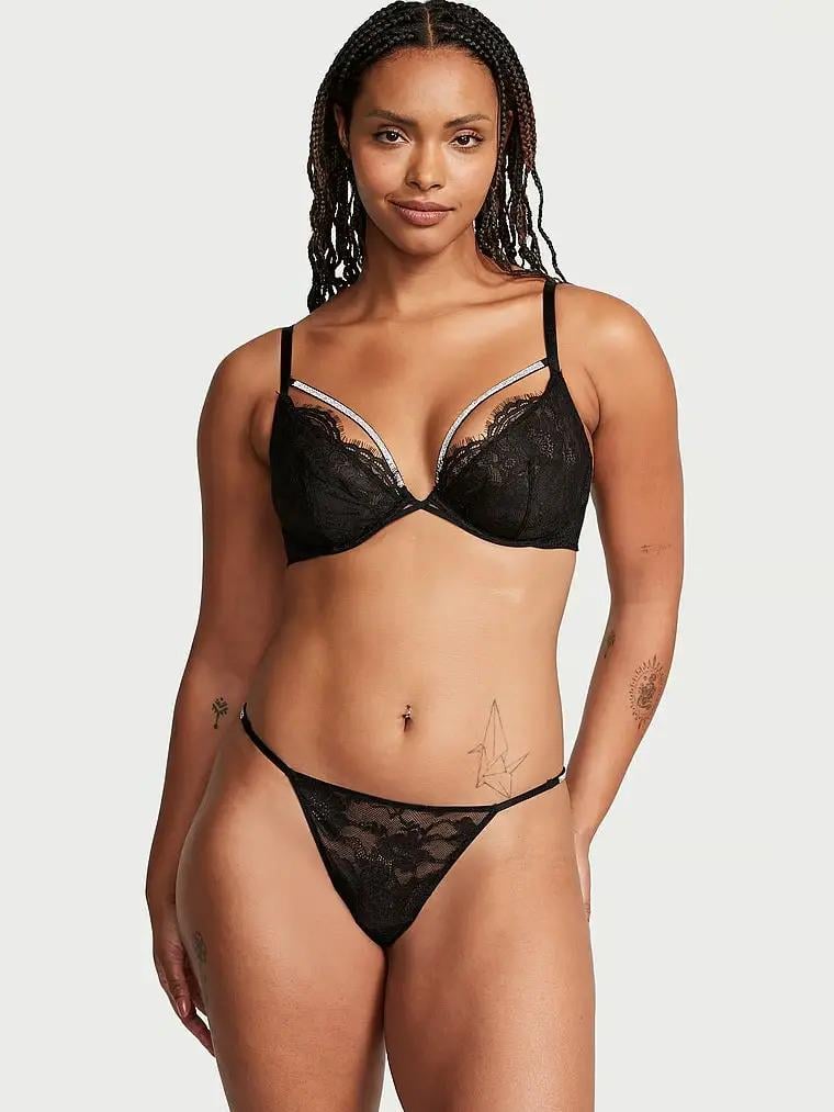 Трусики стринги Victoria's Secret V-string Shine Very Sexy Thong Panty S Черный (26709774) Трусики стринги Victoria's Secret V-string Shine Very Sexy Thong Panty S Черный (26709774)