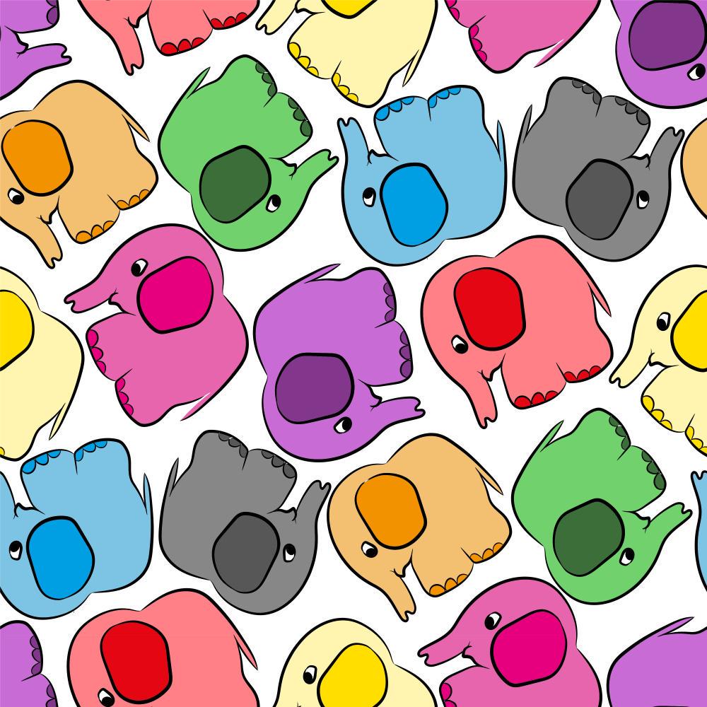 Картина за номерами Strateg Преміум Різнокольрові слонята з лаком та рівнем 30х30 см (ES182)