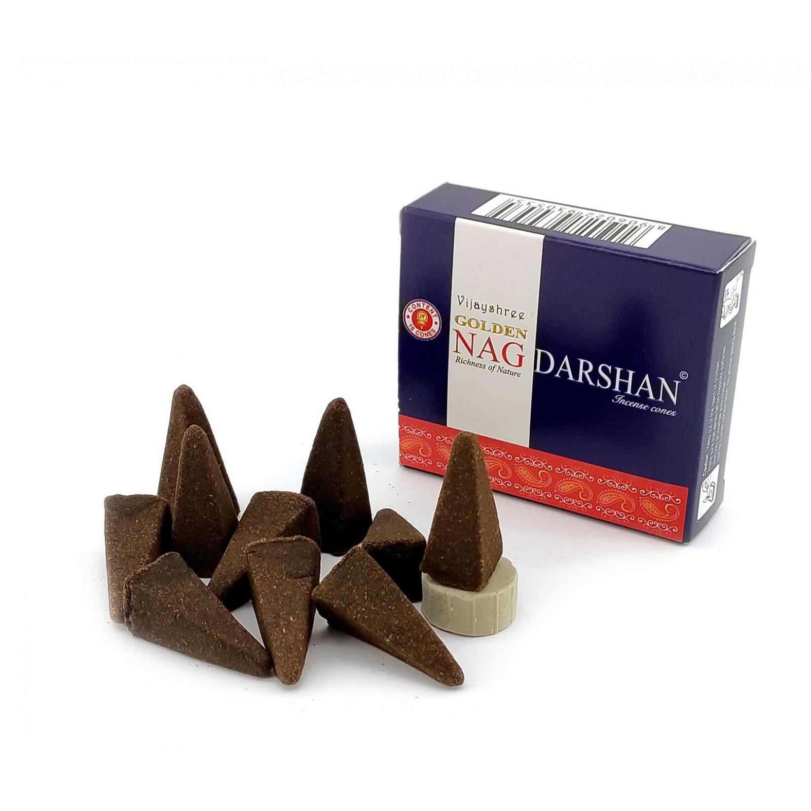 Благовония конусы Golden Nag Darshan (34404-MZ)