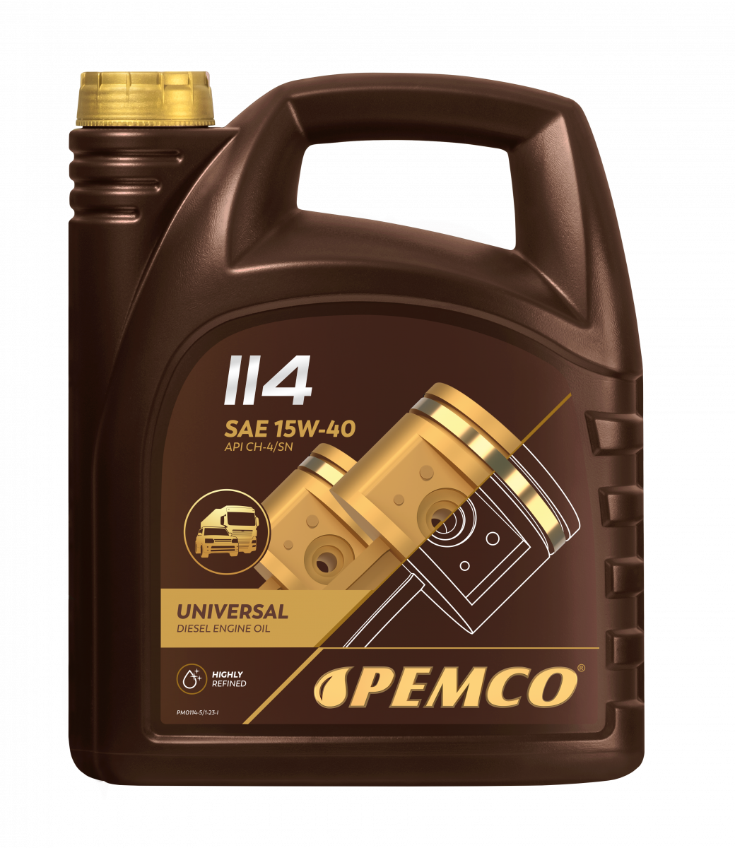 Мастило мінеральне Pemco 114 API CH-4/SL A3/B4 15W-40 5 л - фото 1 Мастило мінеральне Pemco 114 API CH-4/SL A3/B4 15W-40 5 л - фото 1