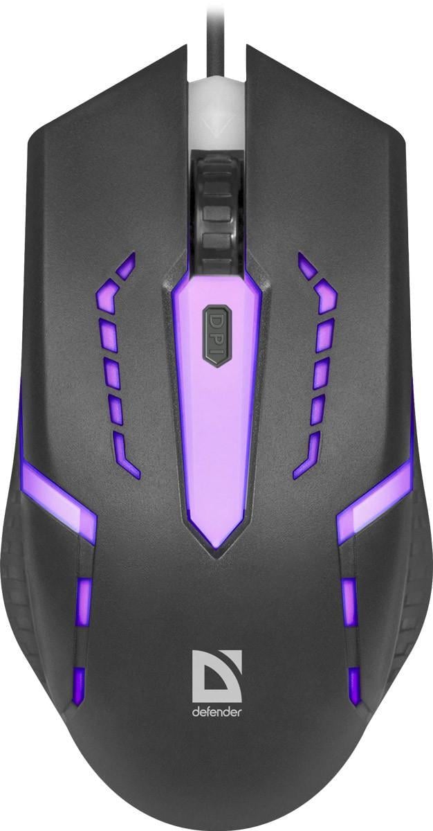 Компьютерная мышка Defender Hit MB-6017 Color RGB 4 кнопки 1200 dpi Black (36260834)