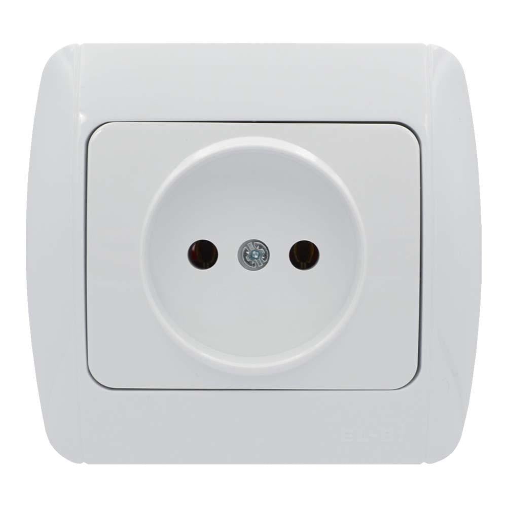 Розетка одинарная без заземления EL-BI Zirve Fixline Белый (00000000278)