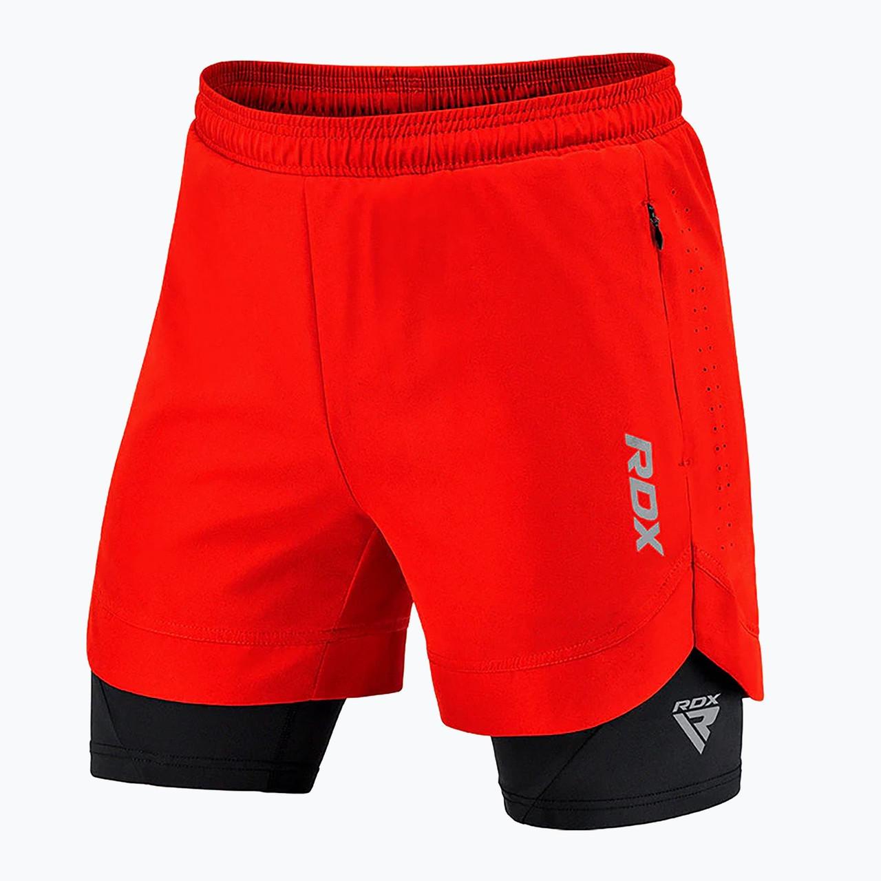 Компресійні шорти для RDX MMA T16 2в1 XL Red/Black (MSC-T16RB-XL)