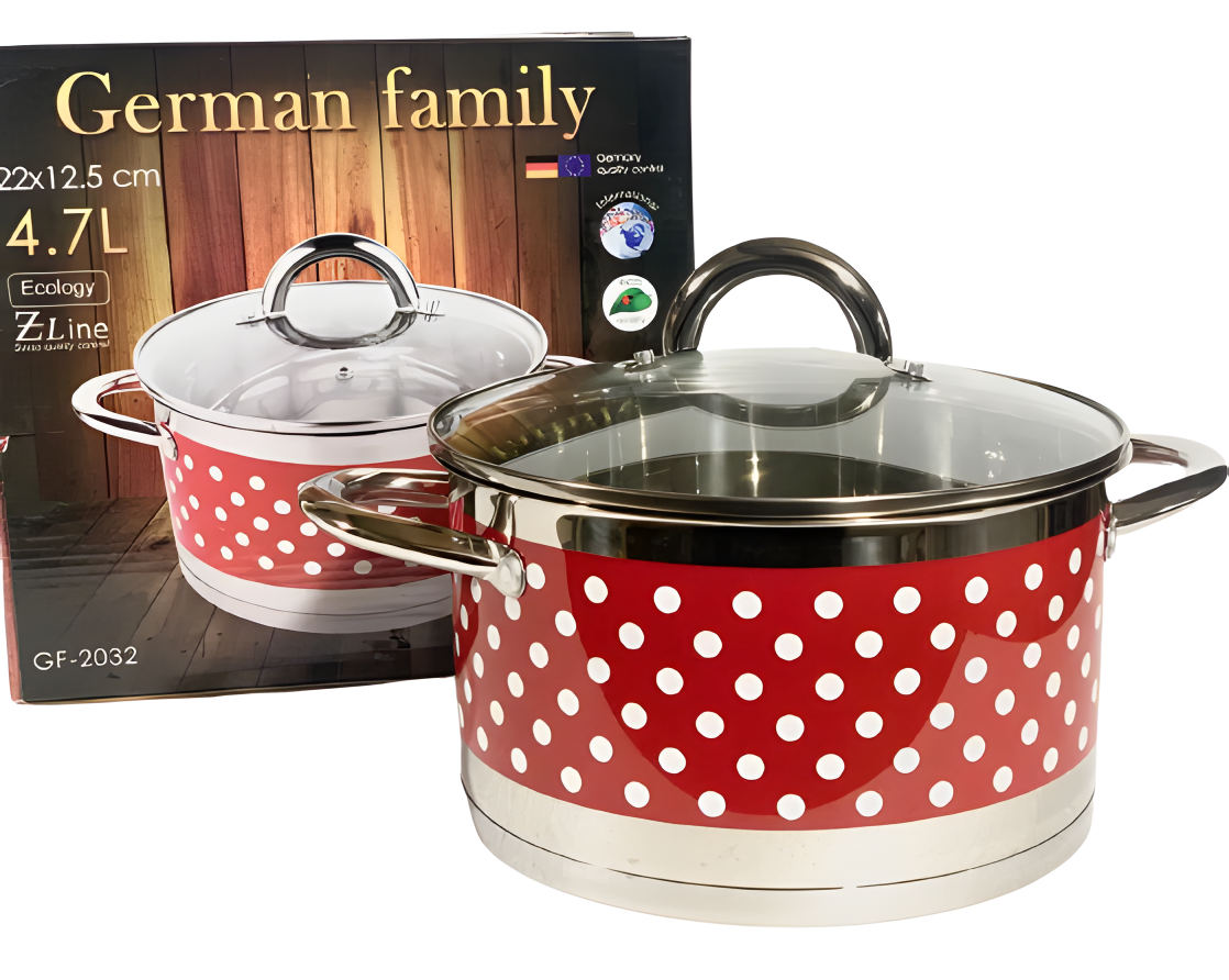 Каструля з товстим дном German Family GF-2032 з нержавіючої сталі 4,7 л (GF-2032) - фото 1
