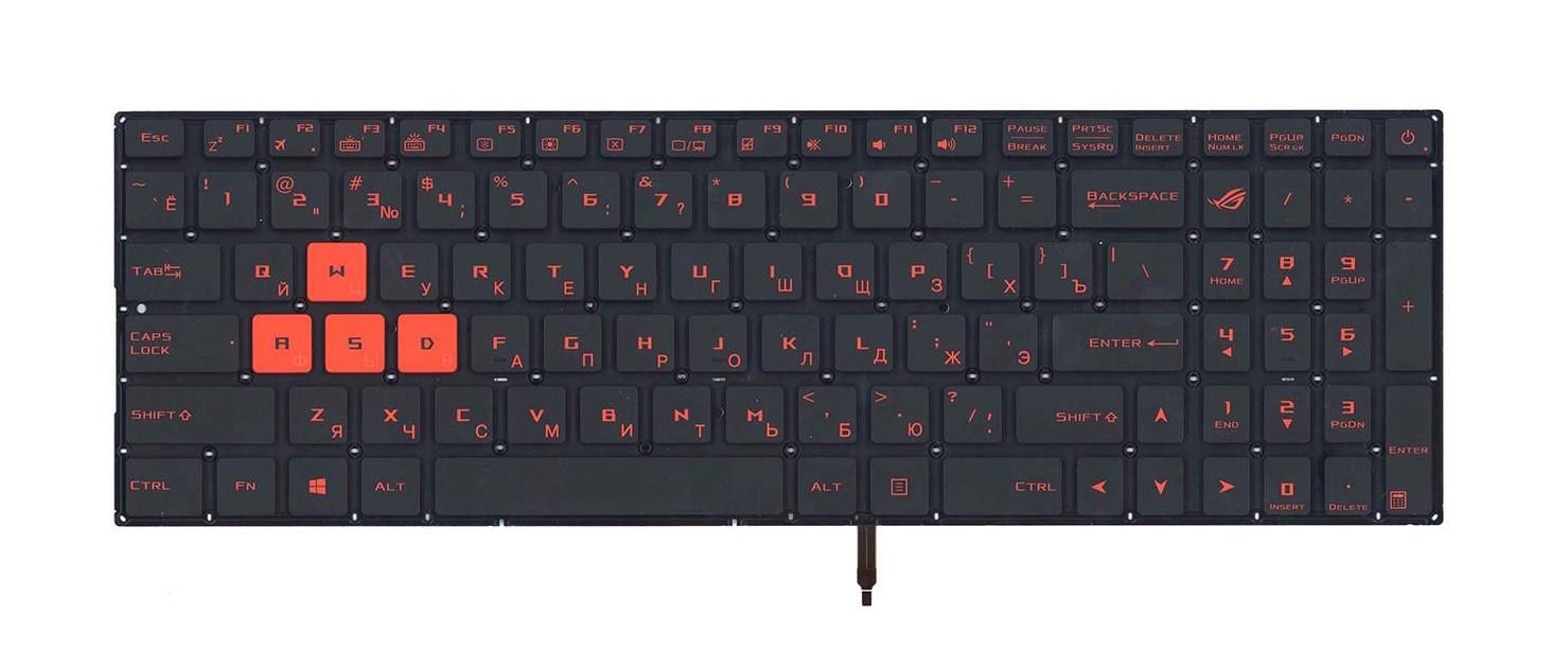 Клавиатура для ноутбука Asus GL502 GL502VM матовая (0KNB0-6612RU00)