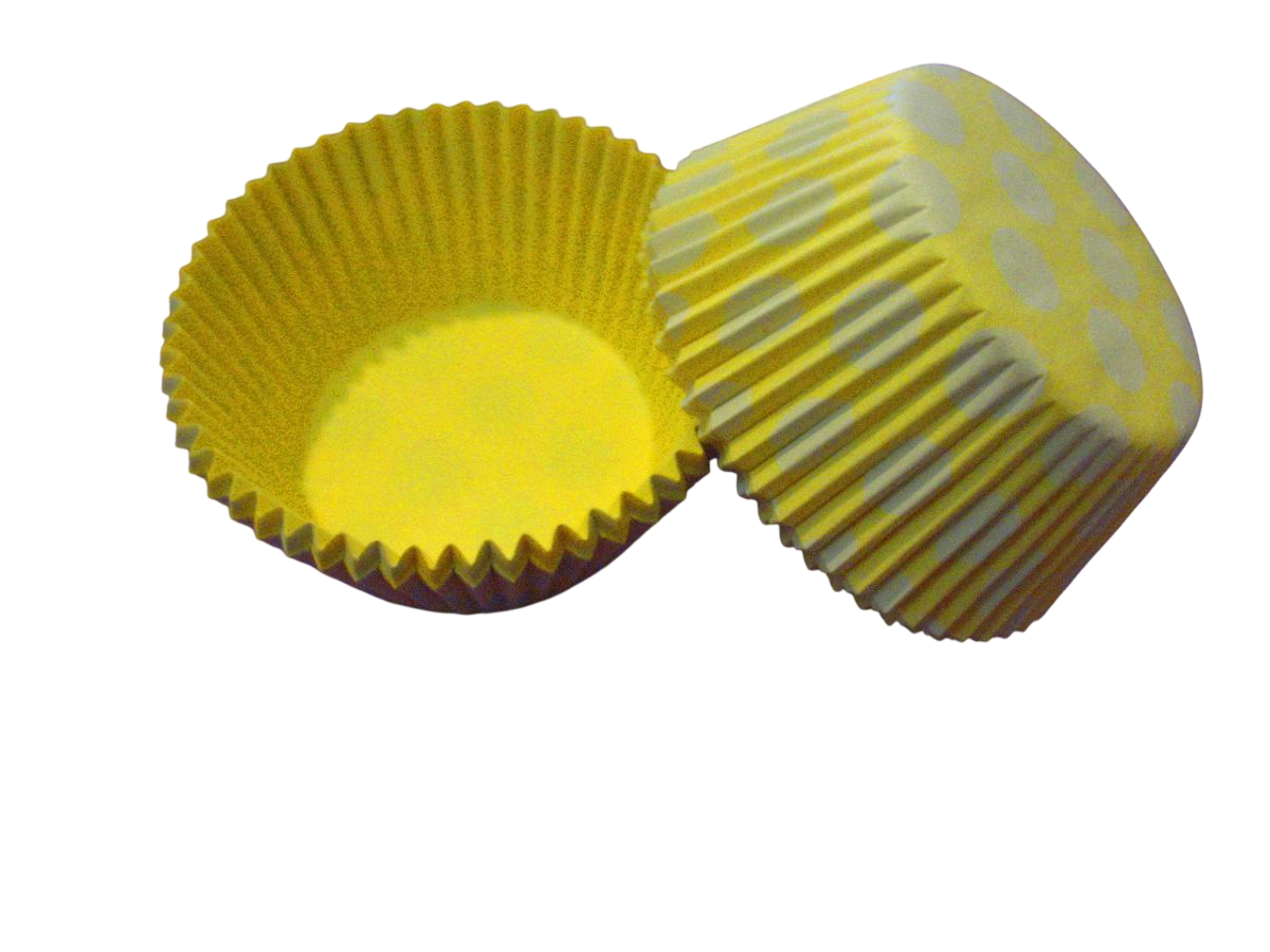 Форма для випічки кексів/капкейків Горох паперові Жовтий/Білий (19572837)