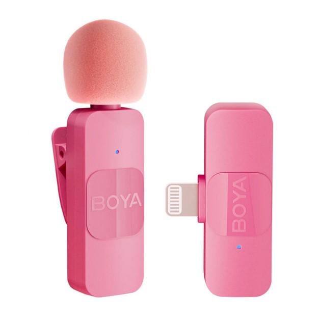 Микрофон петличный Boya BY-V1 Pink Lightning для iPhone беспроводной (50041)