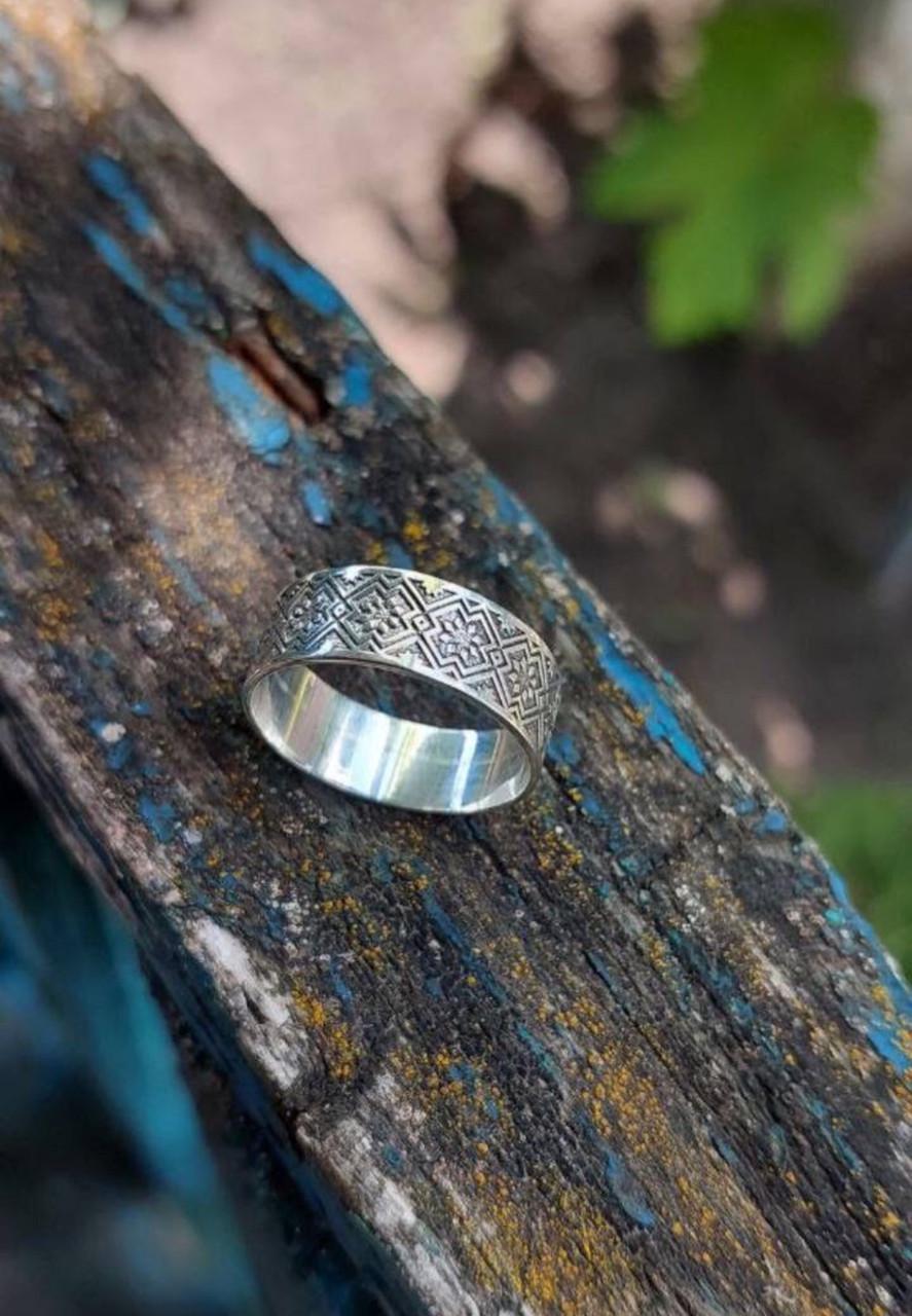 Каблучка Українська вишиванка срібний 925 проба (26943941) - фото 2