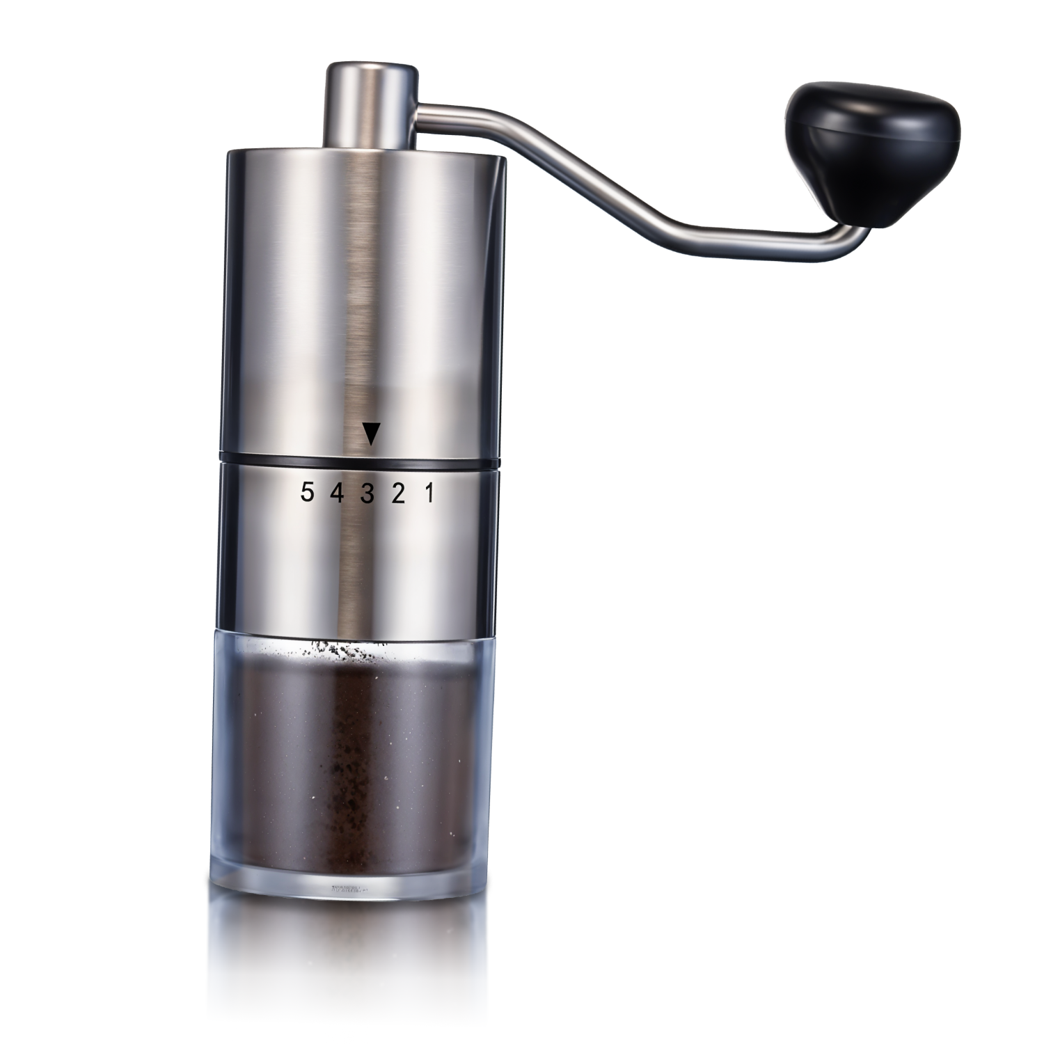 Кофемолка ручная с керамическими жерновами и регулировкой степени помола Серебряный (MCG-709)