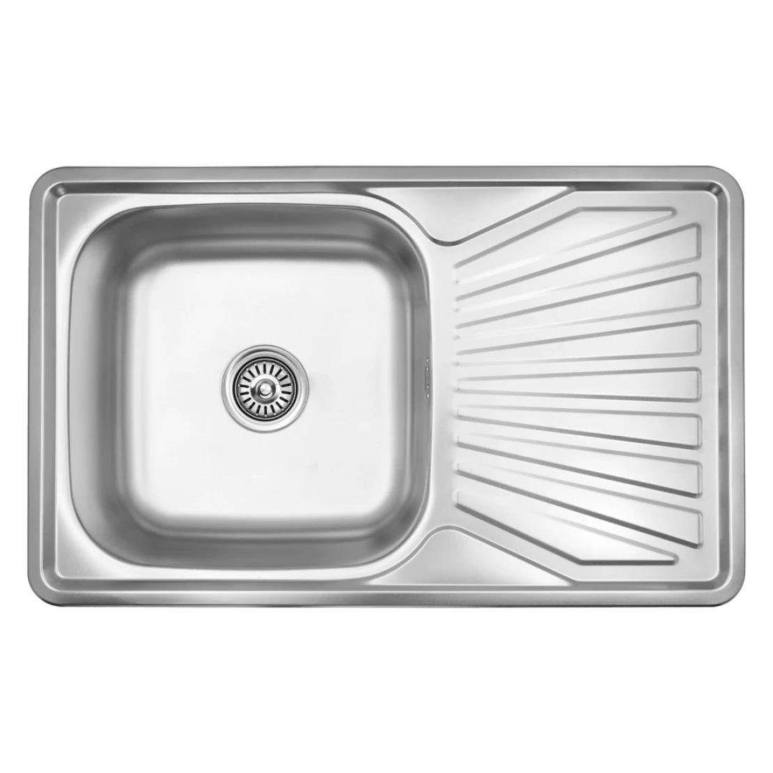 Мойка кухонная Kroner CV022789 из нержавеющей стали прямоугольная 780x480 мм 0.8 мм (25956387)