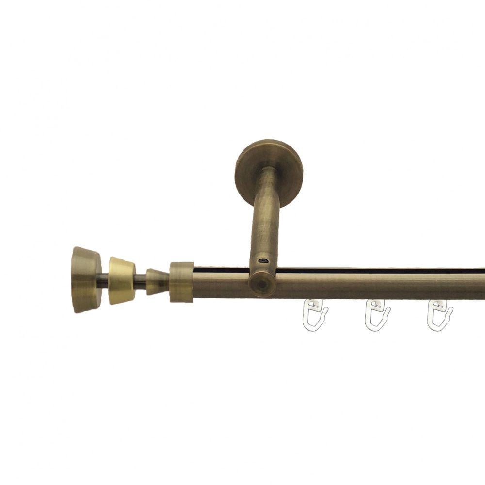 Карниз металлический Orvit Пирамиса однорядный цилиндр/профиль 16 см профильная труба Антик 19 мм 300 см (7218055)