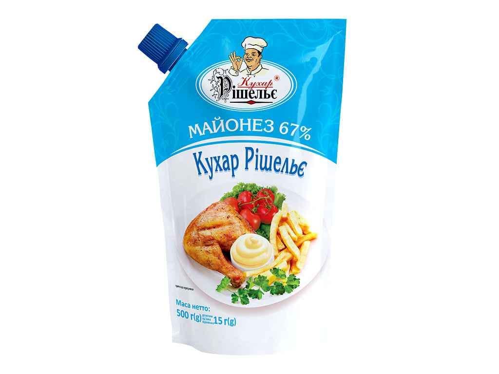 Майонез КУХАР РІШЕЛЬЄ 500 г 67% дой-пак зі штуцером (824820)