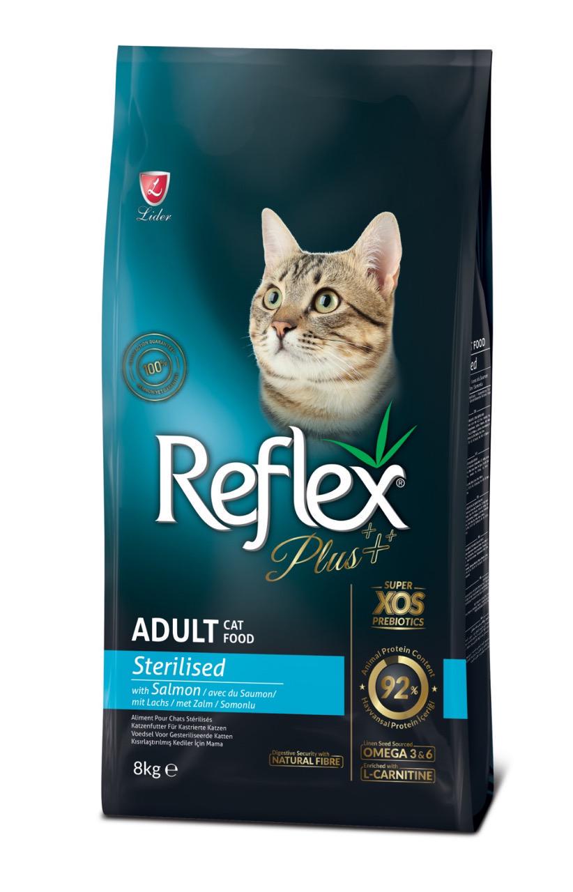 Корм сухой Reflex Plus Cat Sterilised Salmon с лососем для стерилизованных котов 8 кг (RFX-328)