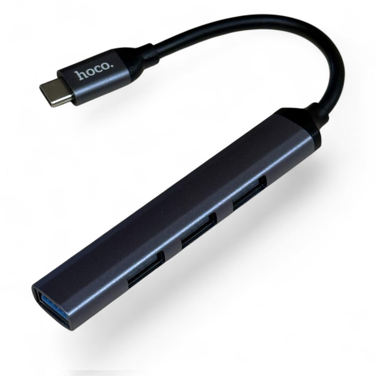 Концентратор конвертор USB хаб Hoco HB26 Type-C на 4 порта USB 3,0/3xUSB 2,0 Grey (2807685156) Концентратор конвертор USB хаб Hoco HB26 Type-C на 4 порта USB 3,0/3xUSB 2,0 Grey (2807685156)