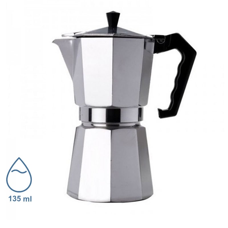 Гейзерна кавоварка Unique UN-1911 алюміній 135 мл (23913132) - фото 3 Гейзерна кавоварка Unique UN-1911 алюміній 135 мл (23913132) - фото 3