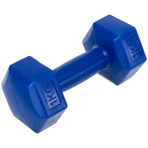 Гантель для фитнеса Zelart TA-4758-1 с покрытием PE 1 кг 1 шт. Синий (32312031)