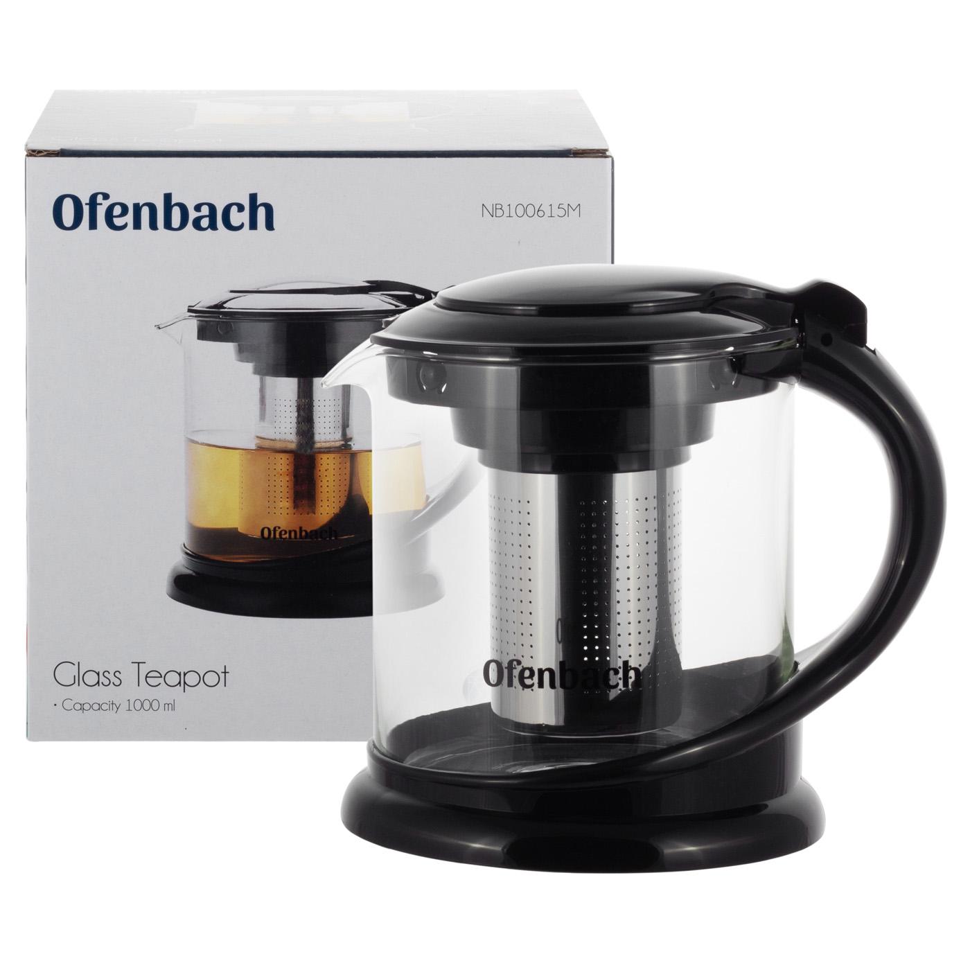 Заварочный чайник со съемным ситечком Ofenbach KM-100615L из термостойкого стекла 1500 мл Прозрачный (150-84-100615L) - фото 2 Заварочный чайник со съемным ситечком Ofenbach KM-100615L из термостойкого стекла 1500 мл Прозрачный (150-84-100615L) - фото 2
