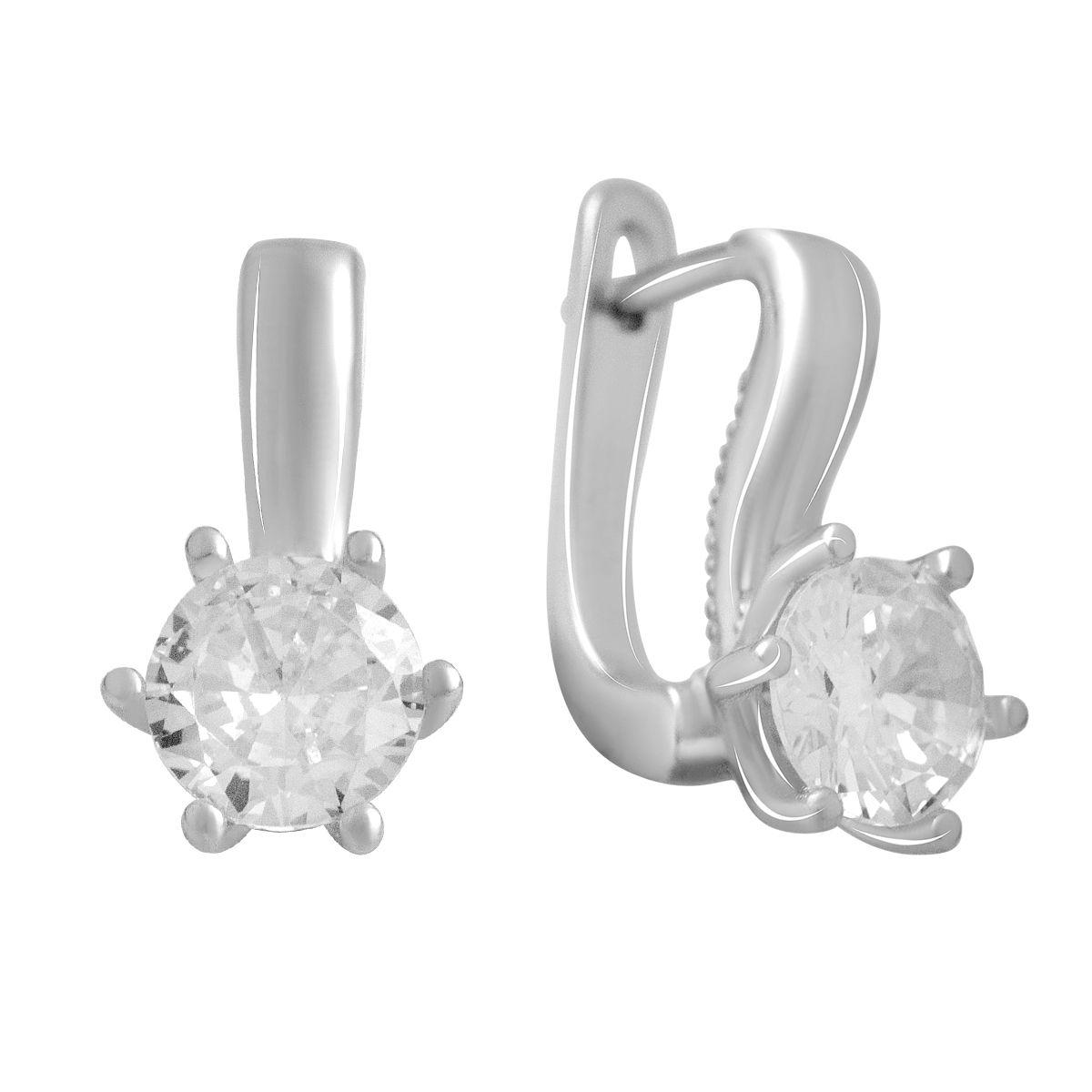 Серьги серебряные с фианитами (2136231)