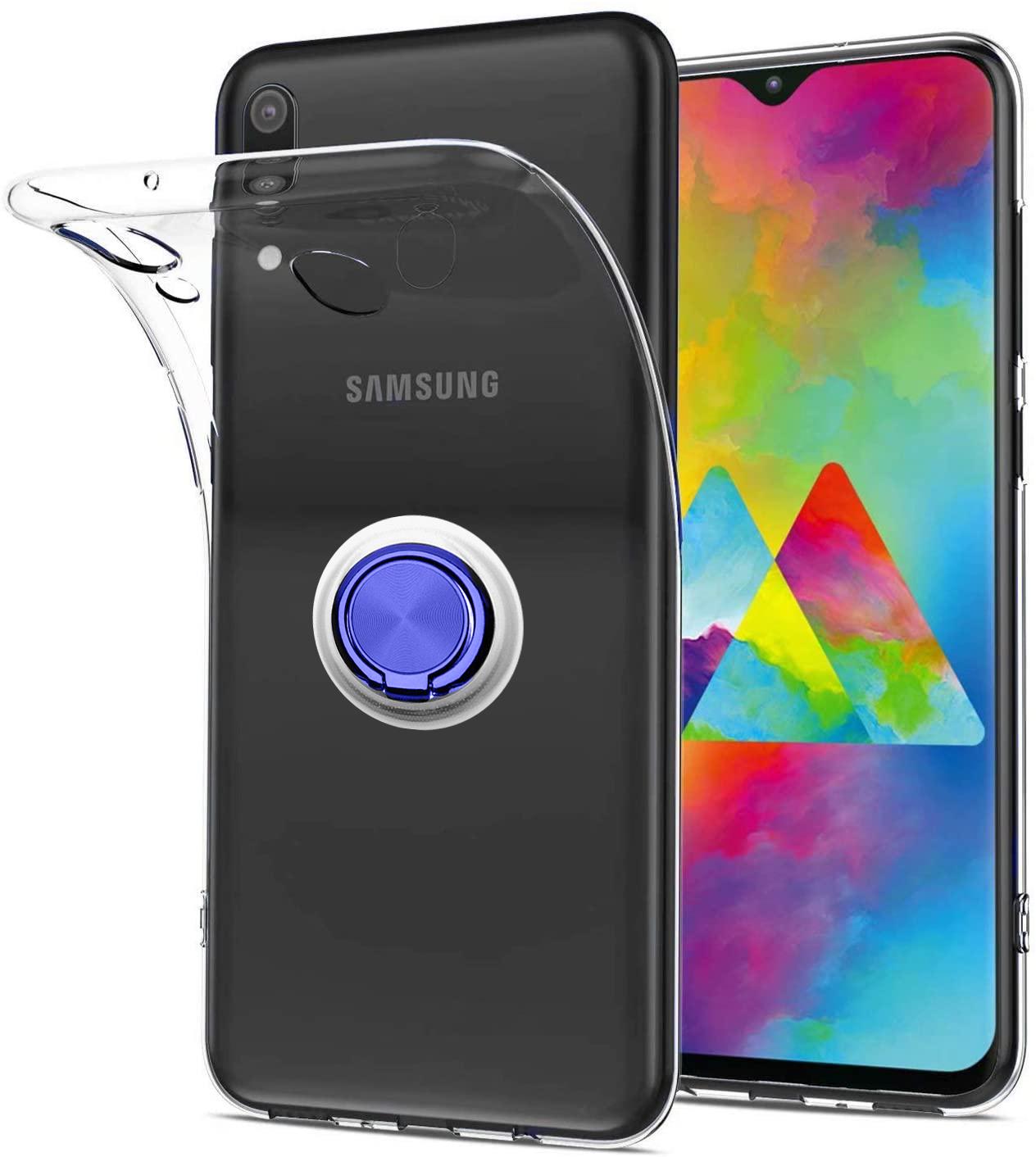 Прозорий чохол із кільцем для Samsung Galaxy M20 M205 Blue (09726-28)