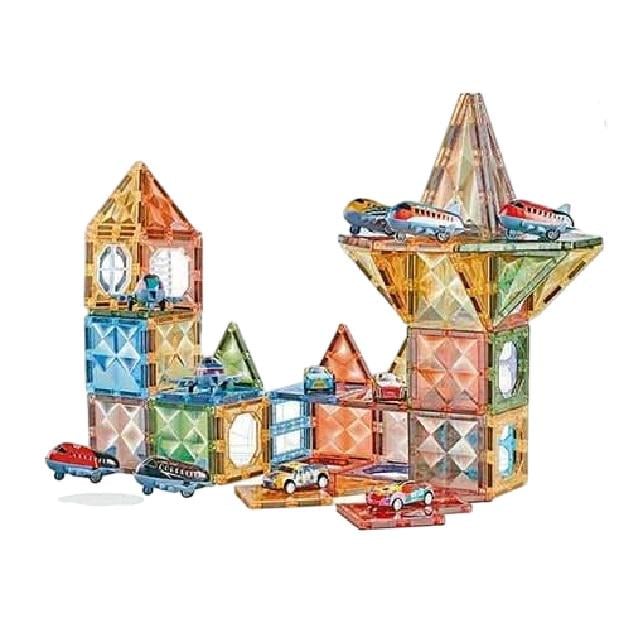 Конструктор магнітний Аеропорт 92 деталі/7 літаків/4 машинки Multicolor (160396)