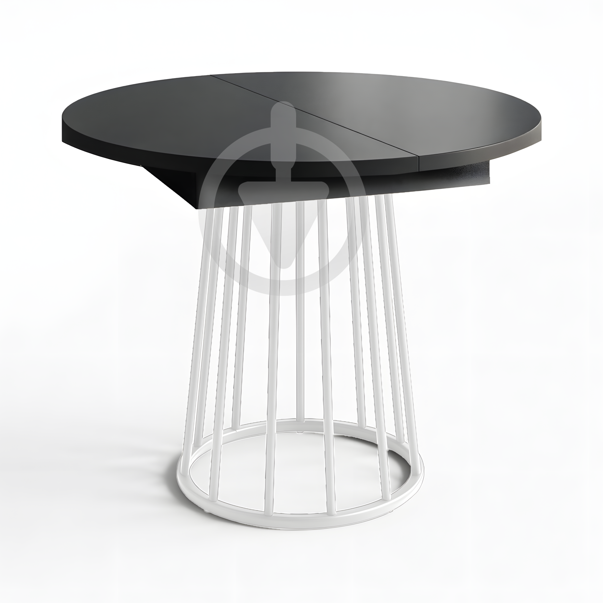 Стол кухонный раскладной RoMax Elegant Slide 80x80/110x80 см Loft Антрацит/Белый