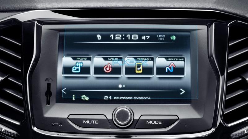 Стекло защитное Pixsel гибридный глянец на монитор LADA VESTA 6,8“ 2016