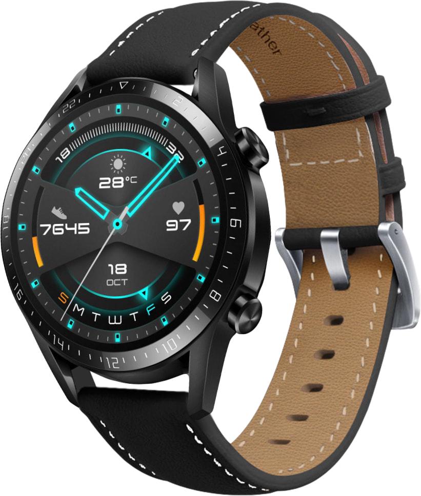 Ремешок кожаный Folsa для Huawei Watch GT Black (31544-2B)