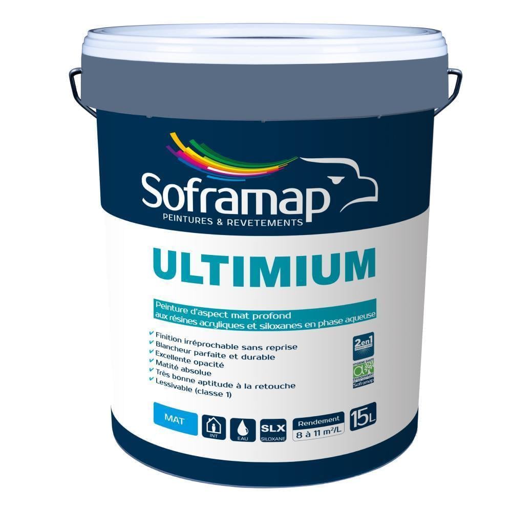 Фарба інтер'єрна Soframap Ultimium силоксанова водно-дисперсійна глибокоматова база P 15 л Білий (600009563)