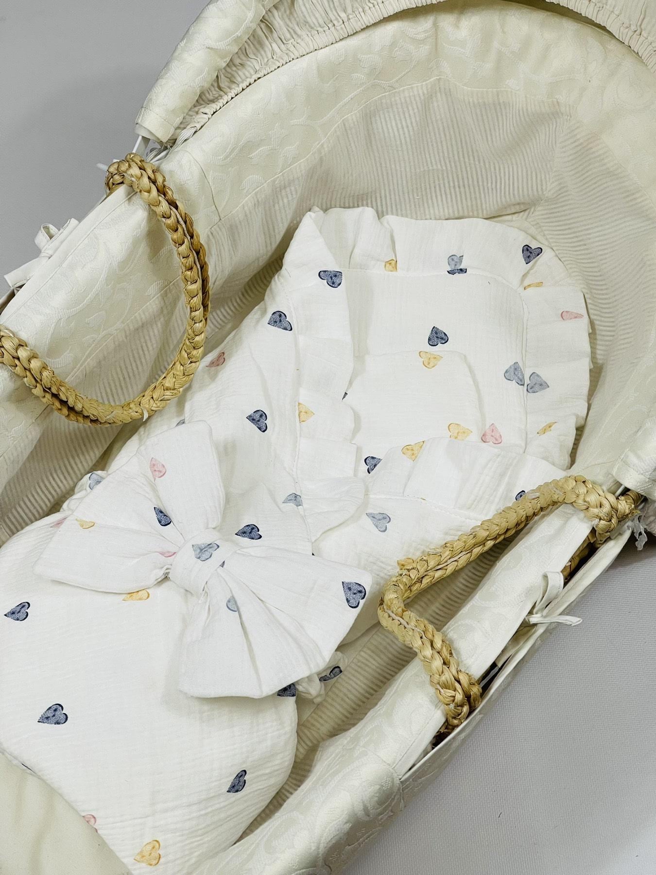 Детский муслиновый конверт Сердечки 80х80 см (40500504)