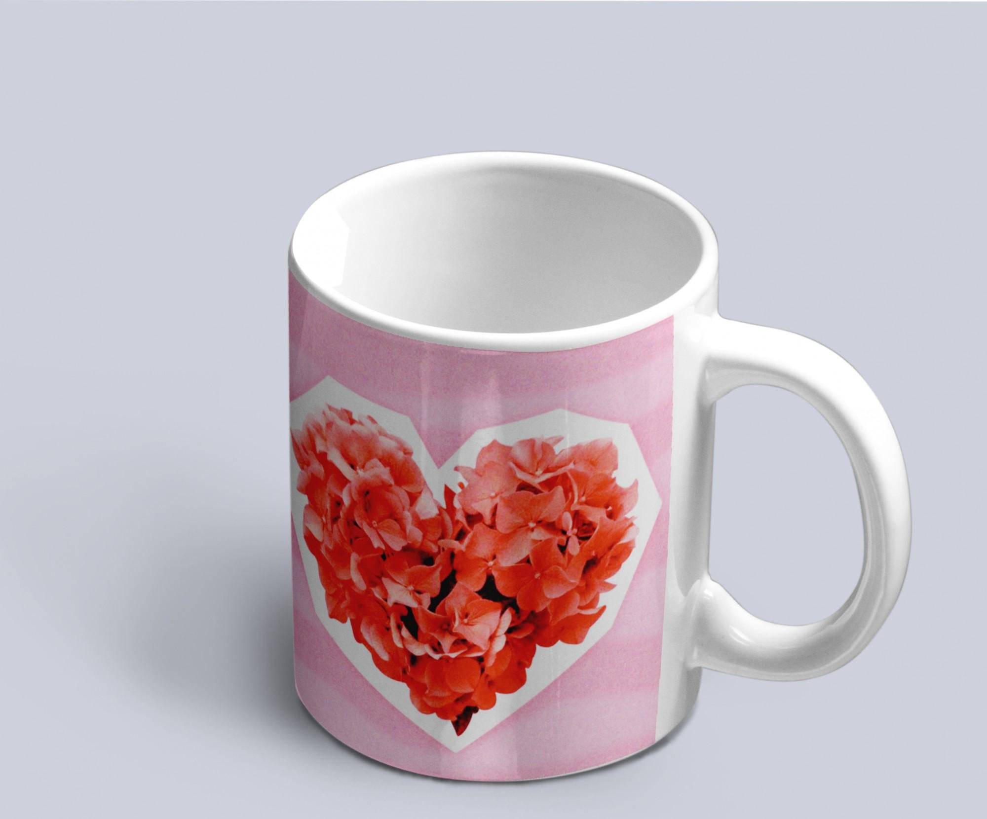 Чашка с принтом Полигональное сердце (02010115029)