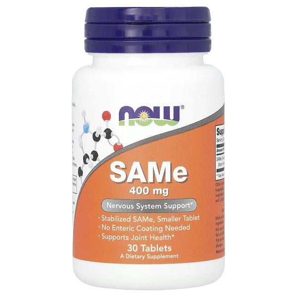 Метионин NOW Foods SAM-E (S-Adenosyl-L-Methionine) 400 mg 30 Tabs (NF0139)