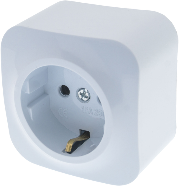 Розетка накладная Quantum QM-РН-00020 одинарная с заземлением Белый (1804)