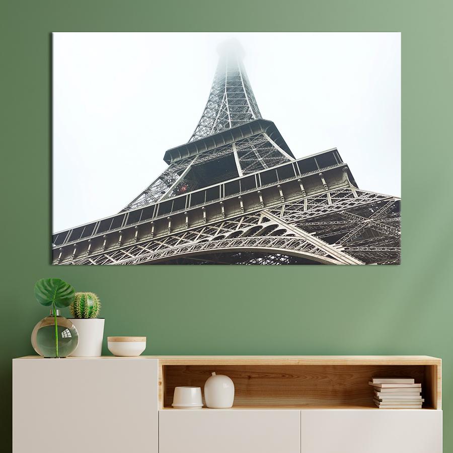 Картина город Эйфелева башня вблизи 80x54 см (A807-1)