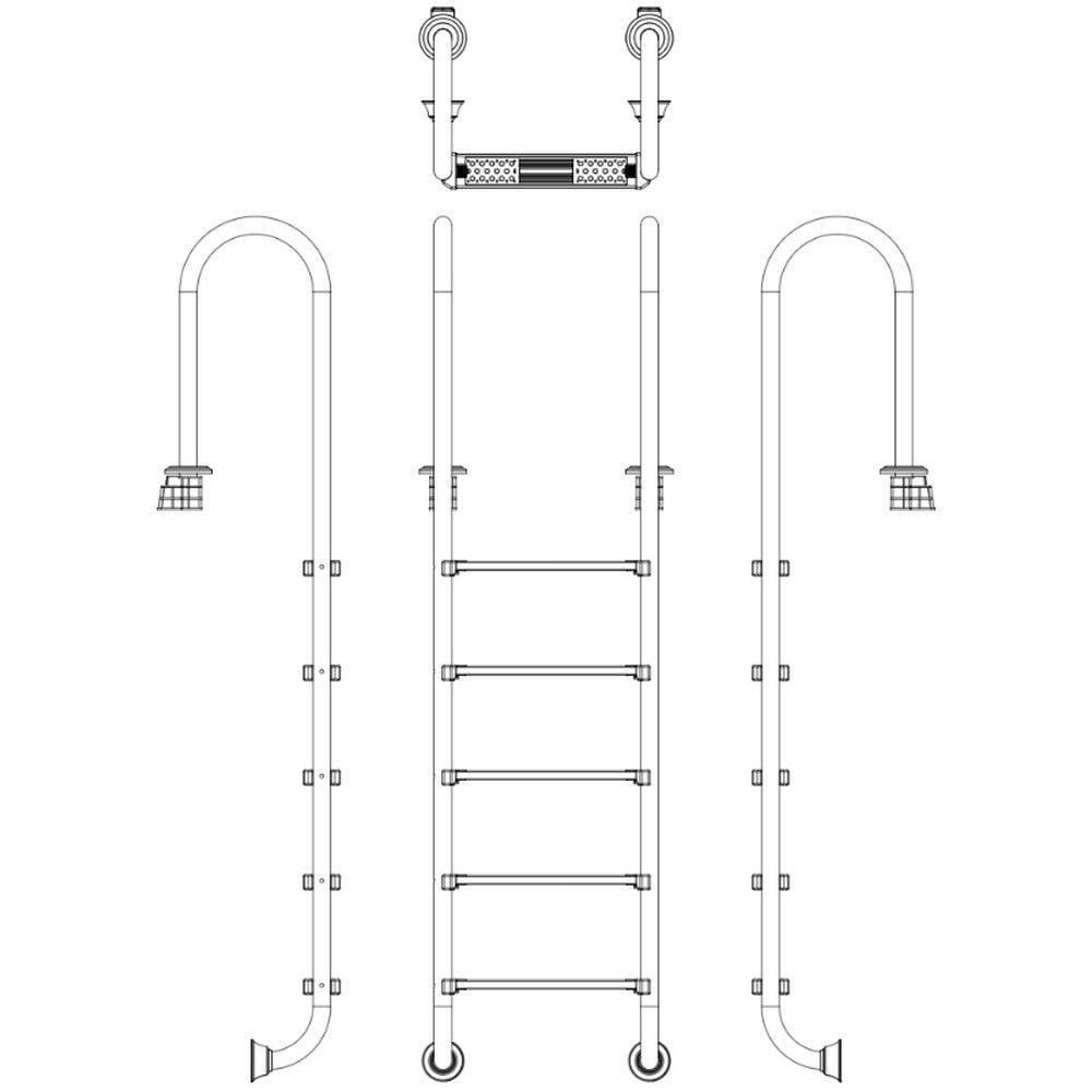 Сходи для басейну Emaux Muro NMU515-SR 5 ступенів - фото 2