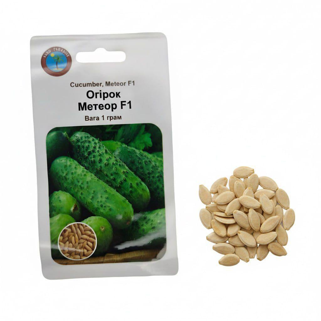Насіння огірка Метеор F1 Agro Paradise 1 г ранньостиглий високоврожайний гібрид/зелений Насіння огірка Метеор F1 Agro Paradise 1 г ранньостиглий високоврожайний гібрид/зелений