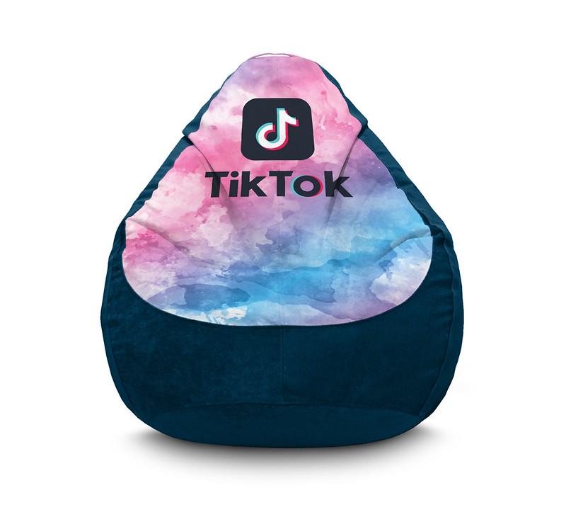 Кресло мешок iPuff Tik Tok Watercolor Dark blue Флок XXXL 100х135 см Синий