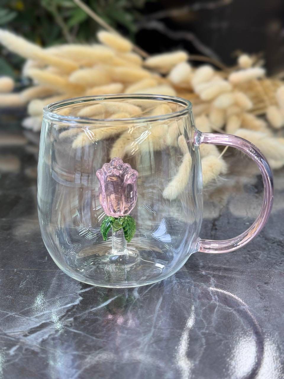 Скляна кружка Рожева троянда 400 мл Прозорий (8030-280) - фото 2 Скляна кружка Рожева троянда 400 мл Прозорий (8030-280) - фото 2