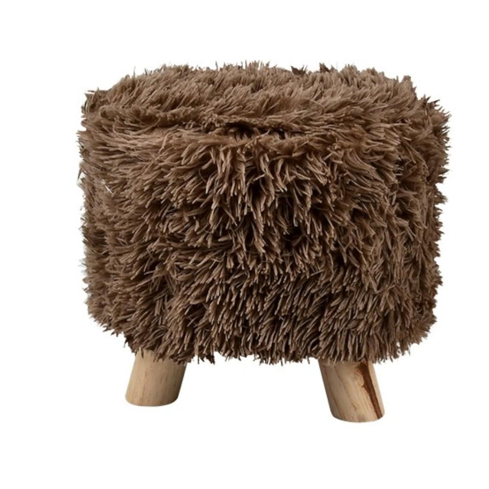 Пуф м'який Fluffy зі штучним хутром 28х30 см Коричневий (R33440-1)