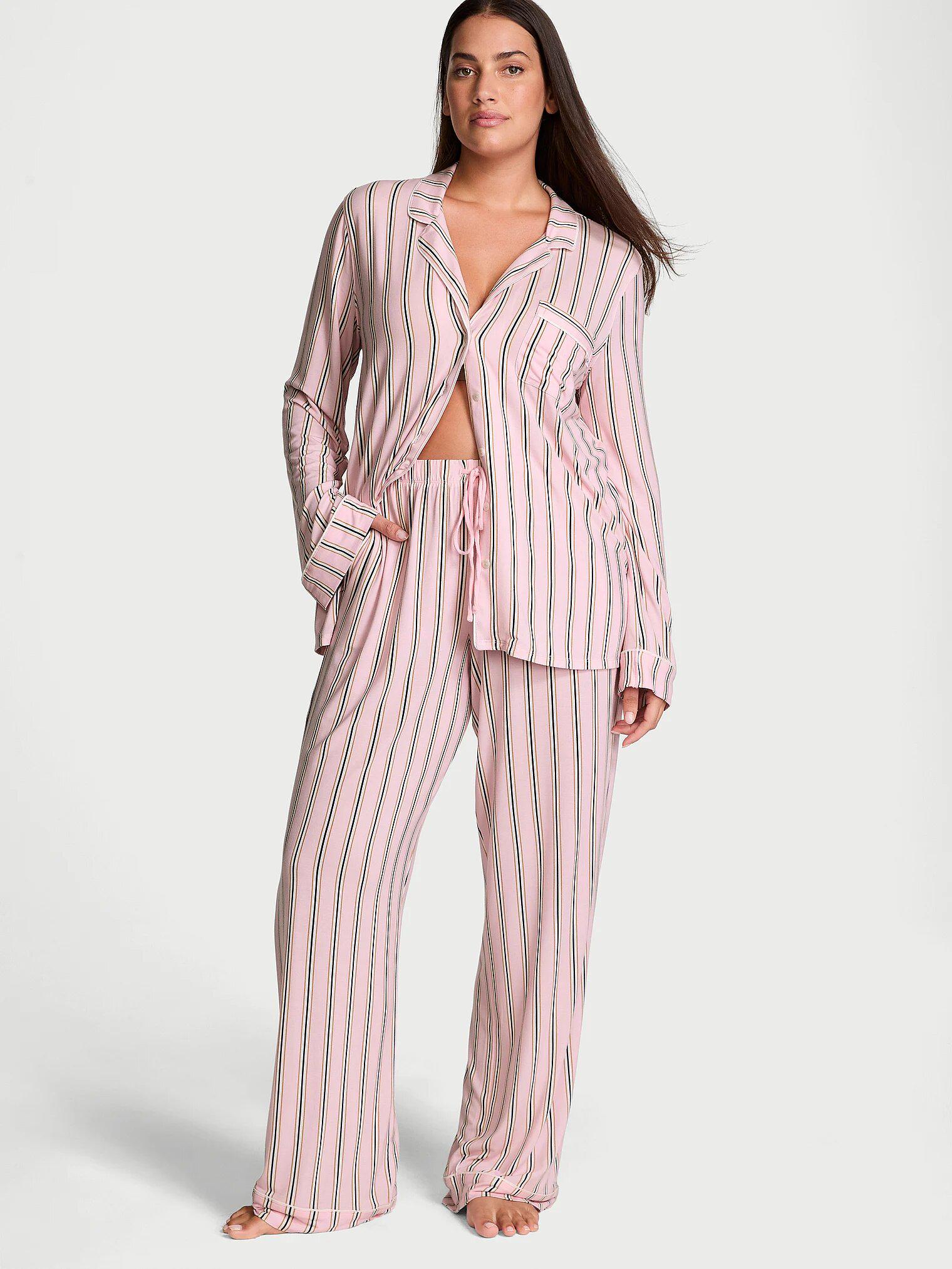 Піжама Модал Victoriaʼs Secret Modal Long Pajama Set XS Long Рожевий (VS-026)