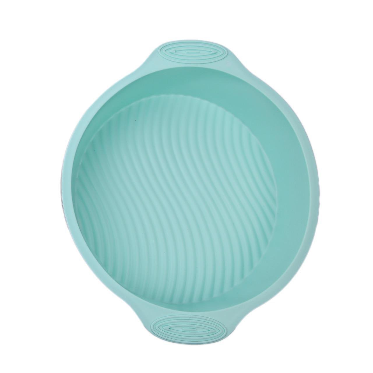 Форма для кексу хвилі силіконова кругла з ручками 25x29x6 см Блакитний (2359689015) - фото 1 Форма для кексу хвилі силіконова кругла з ручками 25x29x6 см Блакитний (2359689015) - фото 1