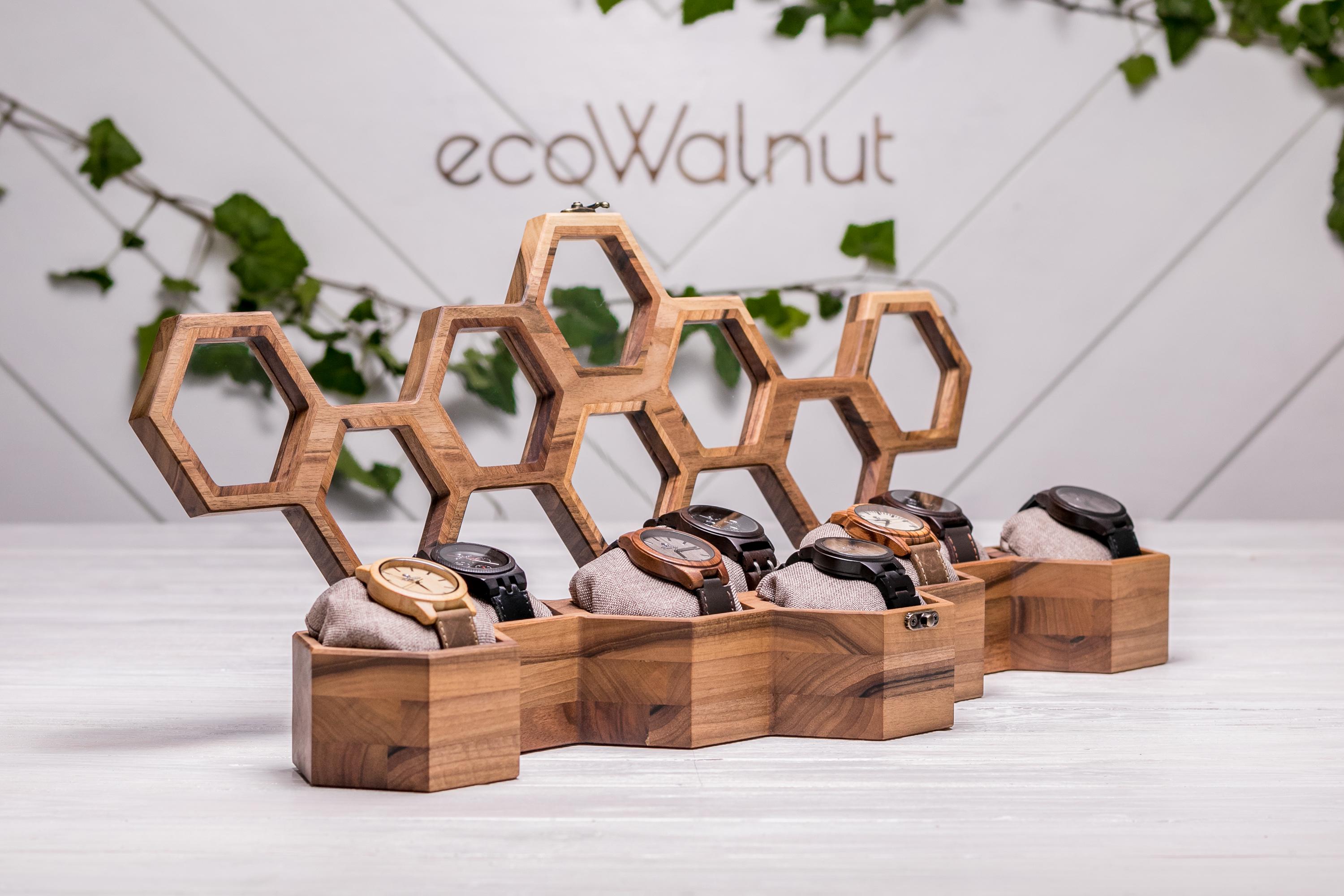 Коробочка подставка EcoWalnut для 8 часов со стеклянной крышкой (EB-16.8.1) - фото 7