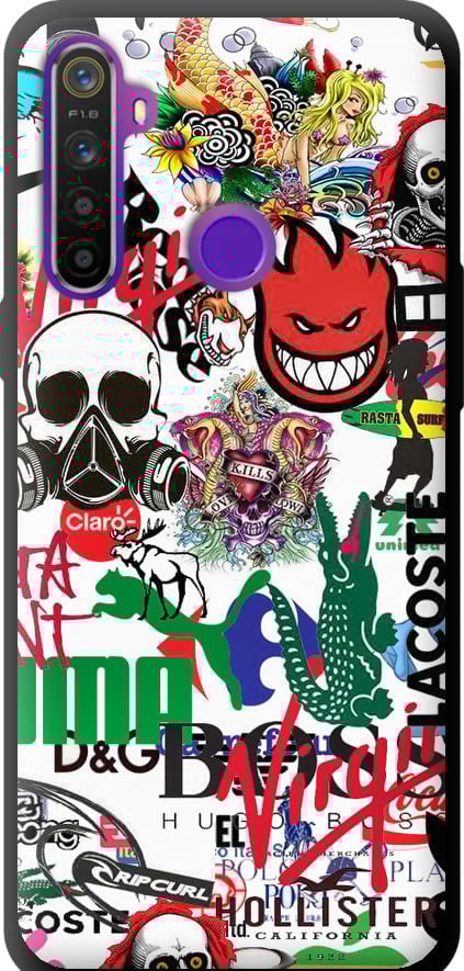 Чохол на Realme 5 Many different logos (4022b-1862-42517) Чохол на Realme 5 Many different logos (4022b-1862-42517)