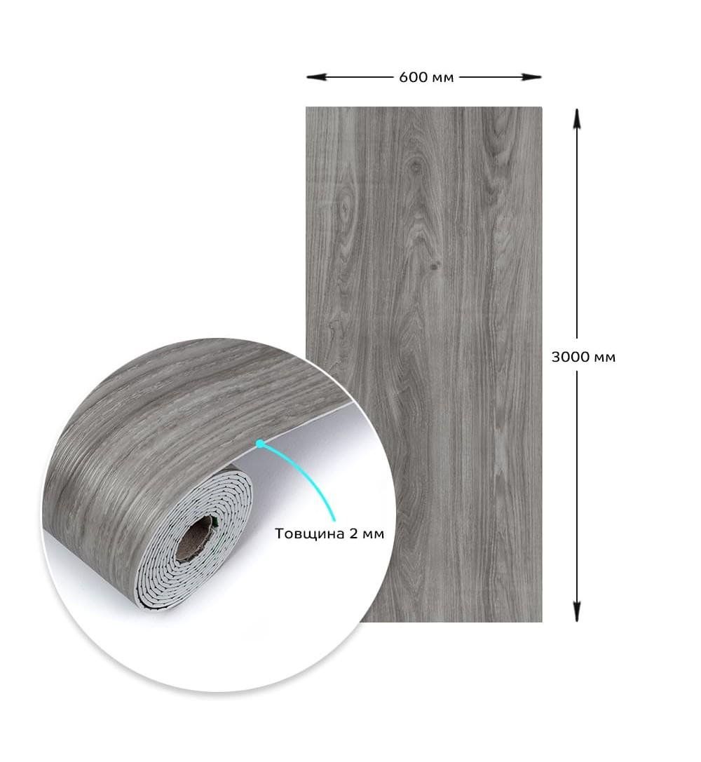 Плитка самоклеящаяся виниловая в рулоне пепельная 3000х600х2 мм 1 шт. (СВП-1175) - фото 3 Плитка самоклеящаяся виниловая в рулоне пепельная 3000х600х2 мм 1 шт. (СВП-1175) - фото 3