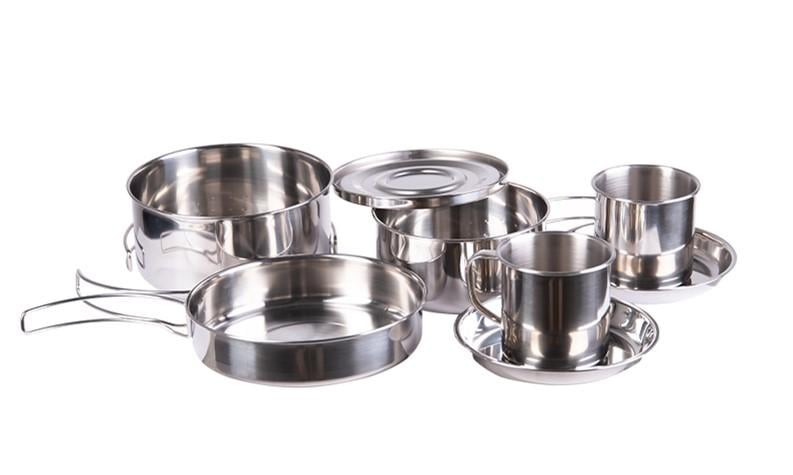 Набір посуду туристичного Mil-Tec із нержавіючій сталі на 8 пр. (14648300) Набір посуду туристичного Mil-Tec із нержавіючій сталі на 8 пр. (14648300)