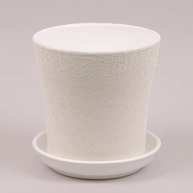 Горшок керамический Flora Вуаль шелк 4 л Белый (2397)