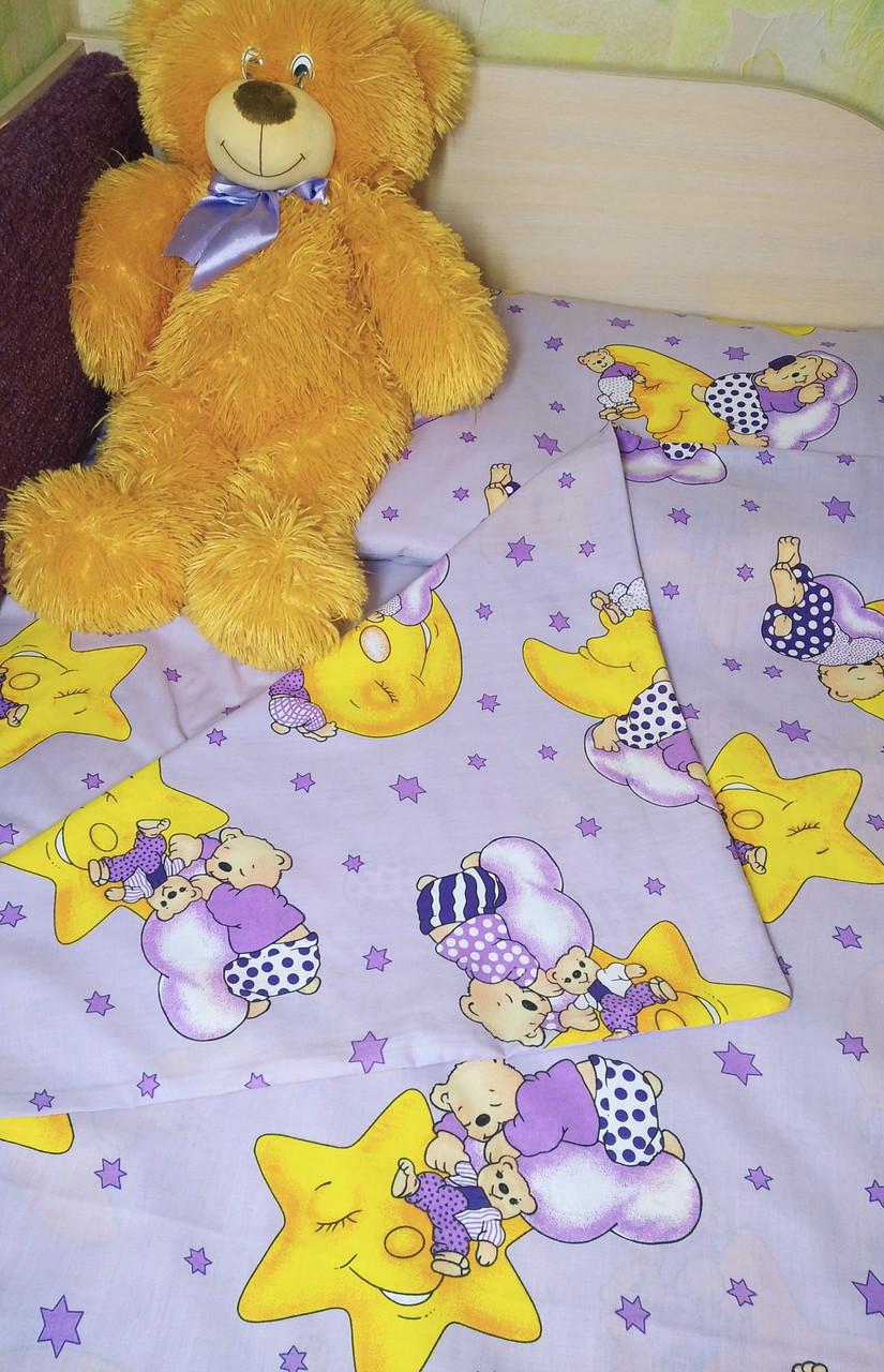Комплект постельного белья Мишки на месяце 4 пр. Сиреневый (2103838355) - фото 3 Комплект постельного белья Мишки на месяце 4 пр. Сиреневый (2103838355) - фото 3