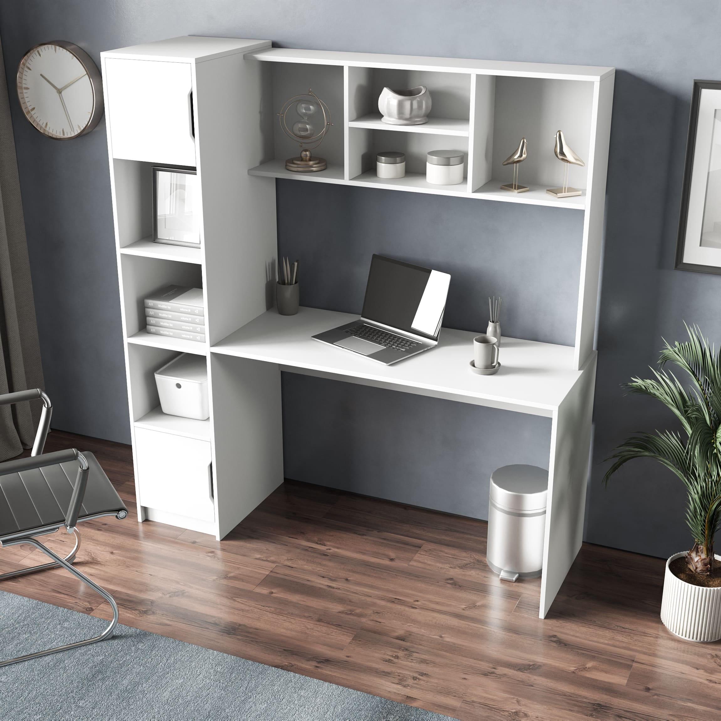 Письменный стол с пеналом и надстройкой Белый (380191)