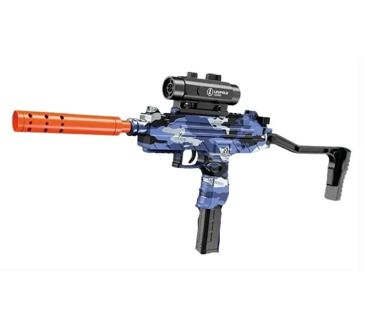 Автомат Submachine Gun прицел/глушитель/магазин/раскладная ручка/очки/орбизы аккумулятор 74 V Blue/Black (149660)