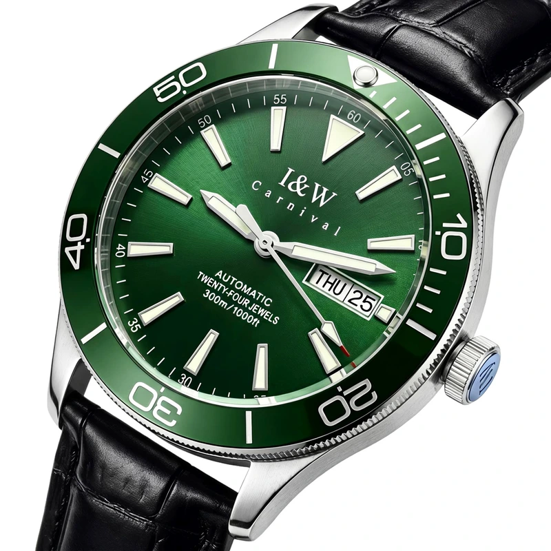 Наручний годинник Carnival Diver Leather Deluxe 10 Bar 2 ремінці (54197)
