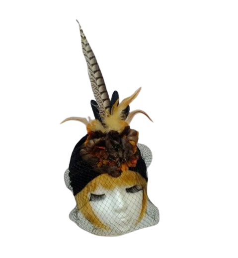 Чалма Берта с вуалью Seta Decor 18-957BLK-BR Чалма Берта с вуалью Seta Decor 18-957BLK-BR